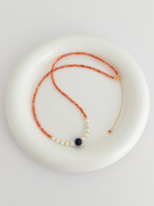 Eternal Harmony Agate & Lapis Necklace