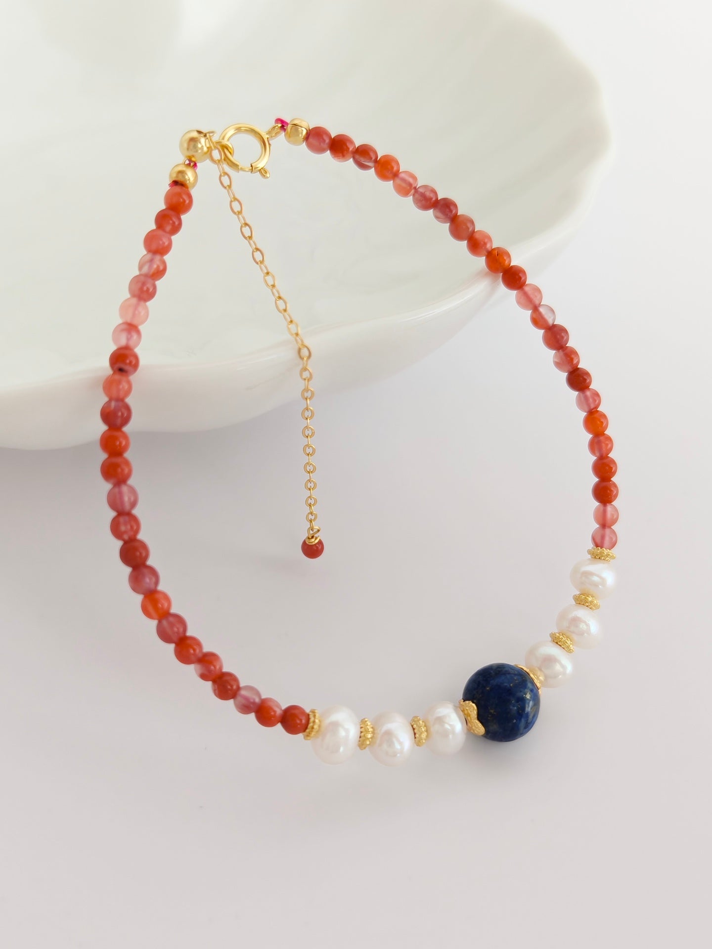 Eternal Harmony Agate & Lapis Necklace