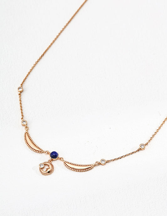Unique Design Lapis Lazuli and Zircon Necklace