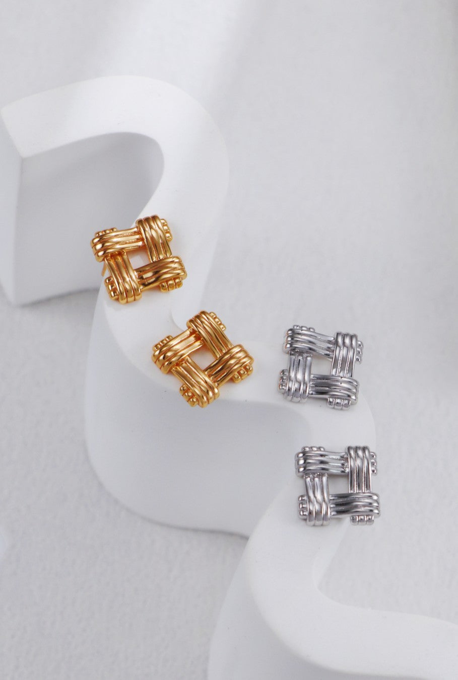 Square Woven Style Earrings