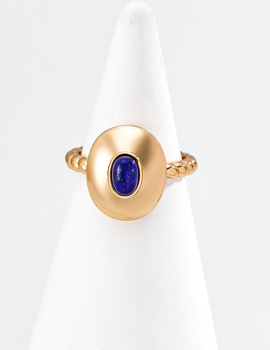 Vintage Style Onyx / Lapis Lazuli Stud Ring