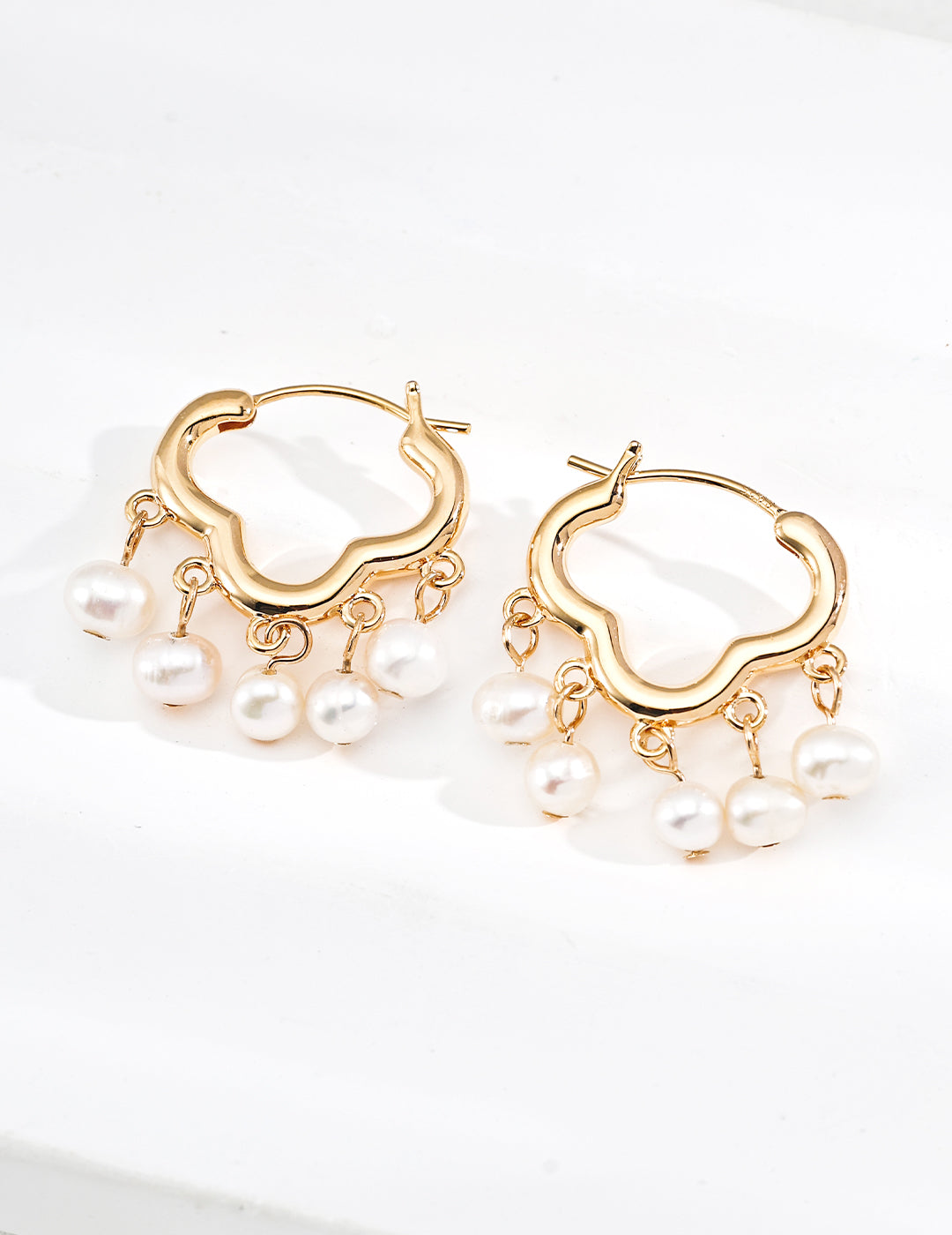 Harmony Cloud Pearl Hoop Earrings