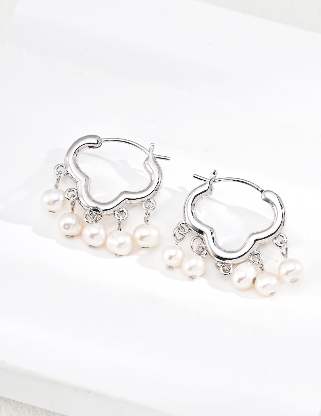 Harmony Cloud Pearl Hoop Earrings