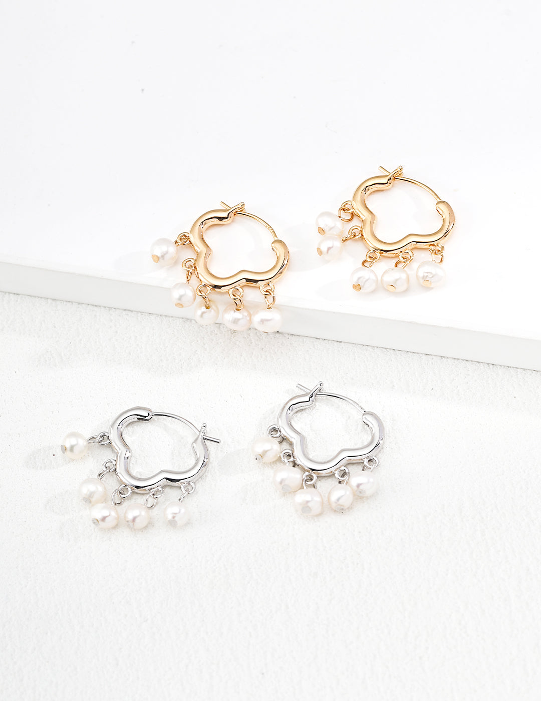 Harmony Cloud Pearl Hoop Earrings