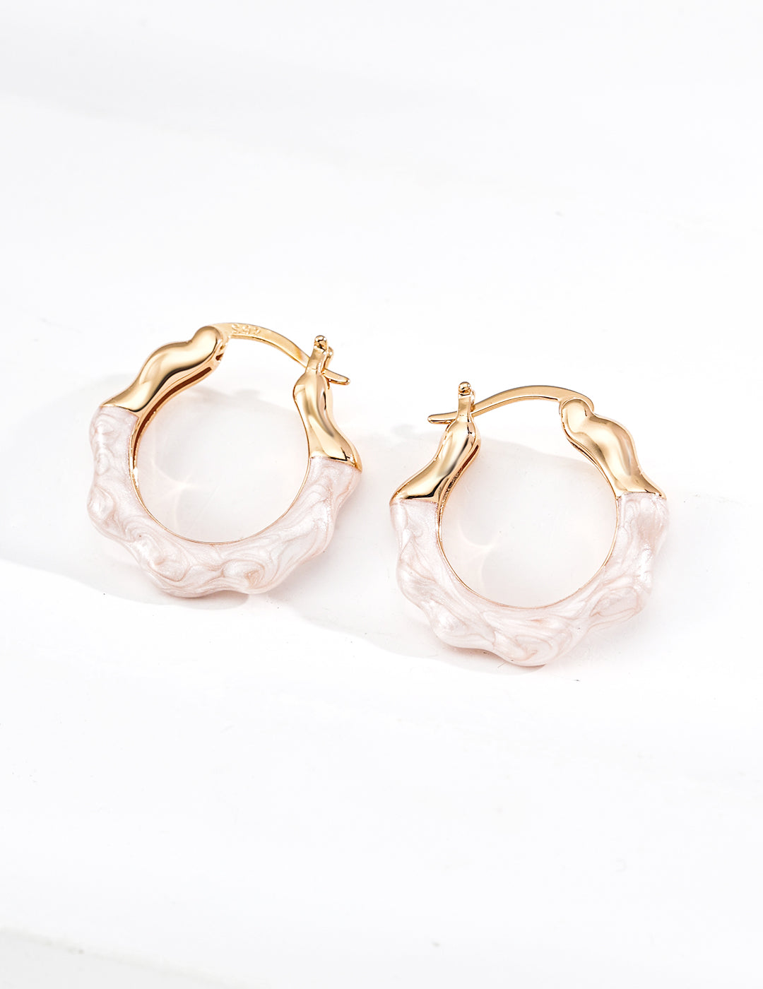 Lustre Wave Enamel Hoop Earrings