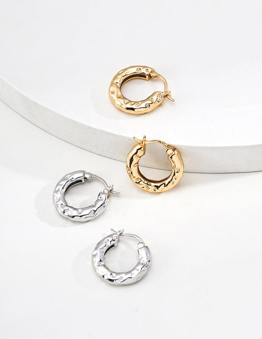 Minimal Zircon Hoop Earrings