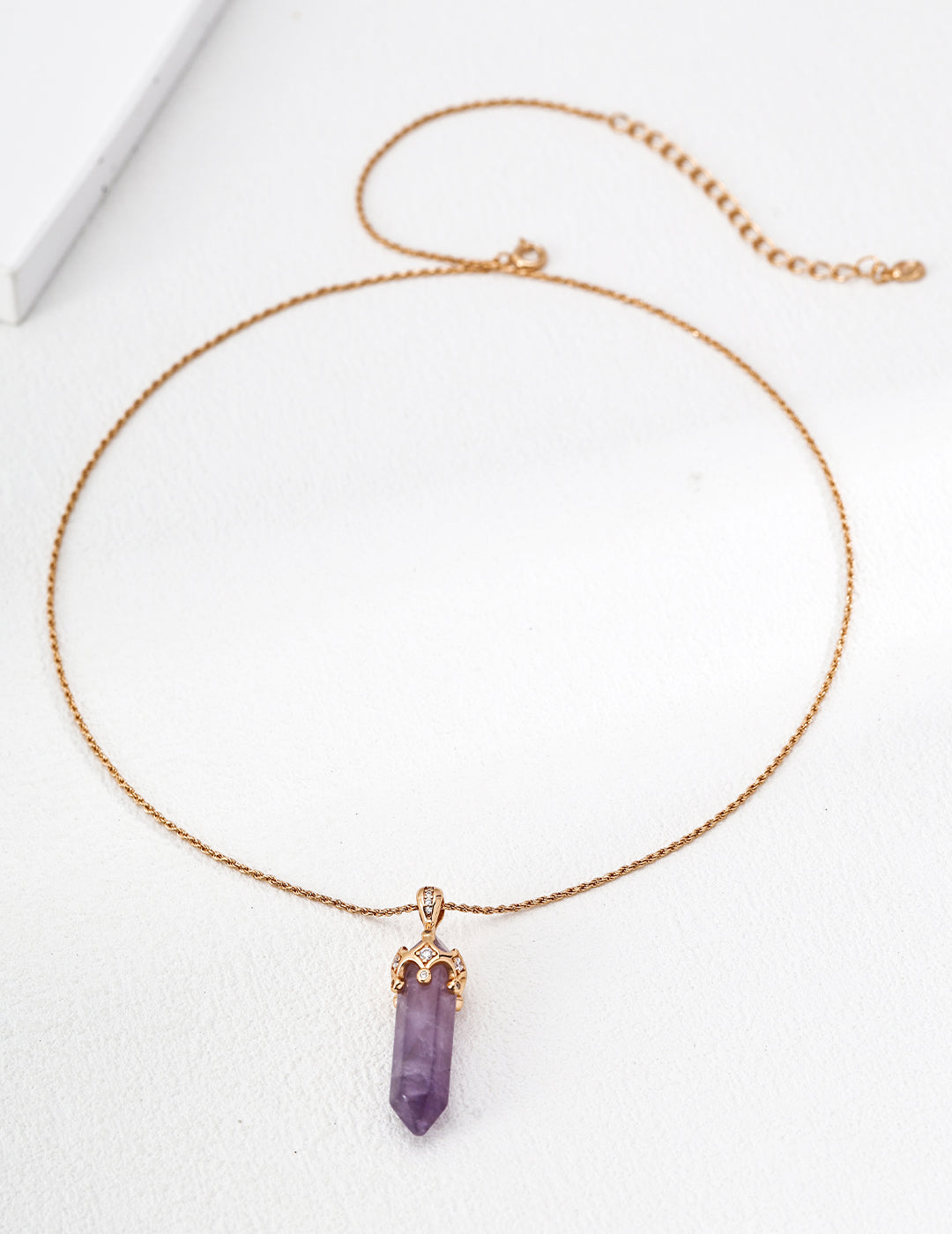 Zircon Crown Amethyst Pendant Necklace