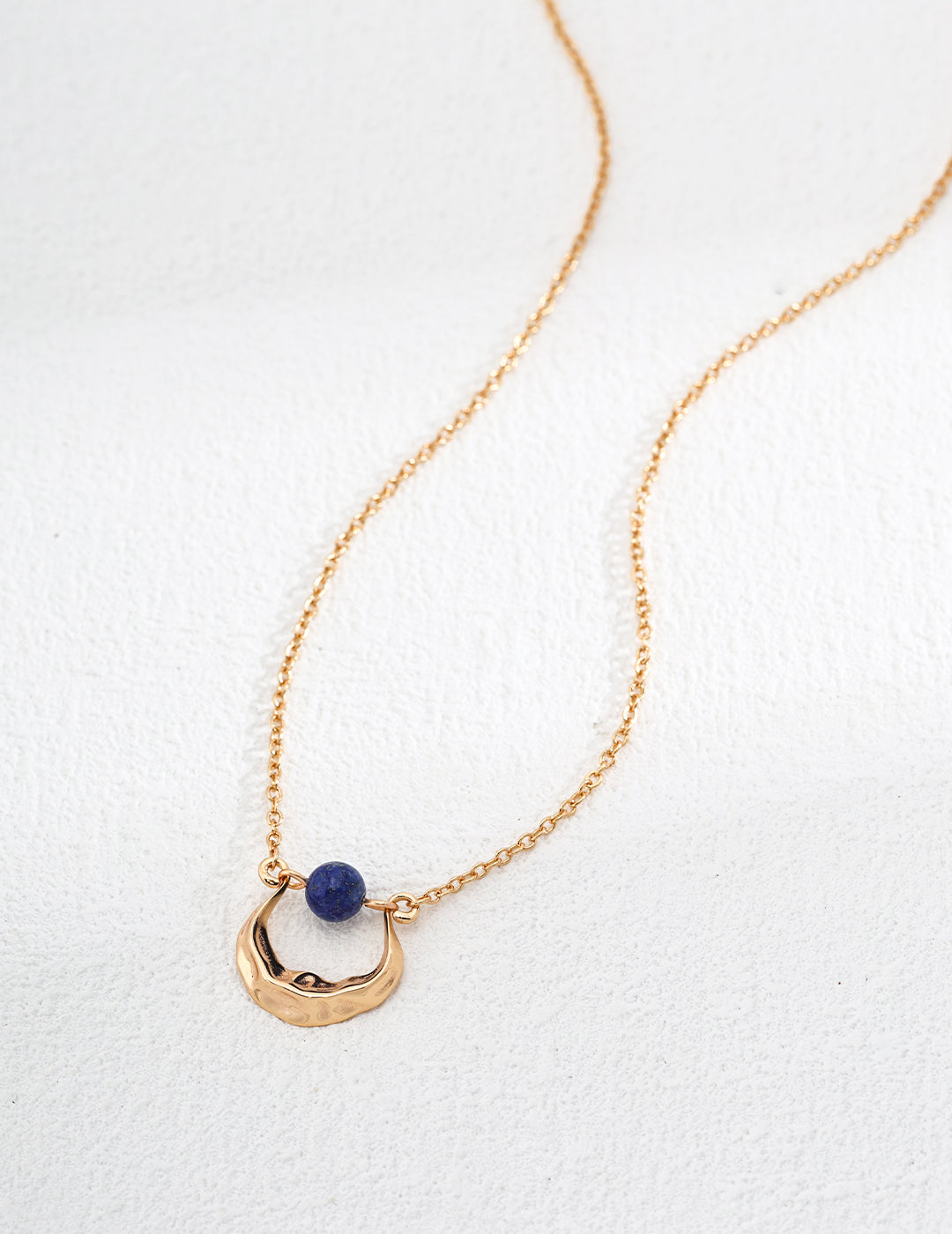 Crescent Moon Lapis Lazuli Necklace