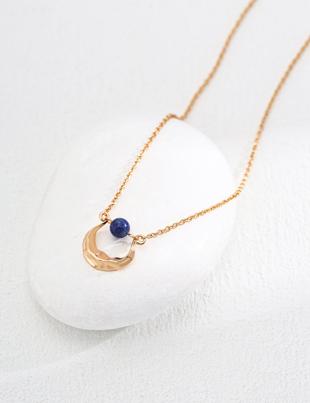 Crescent Moon Lapis Lazuli Necklace