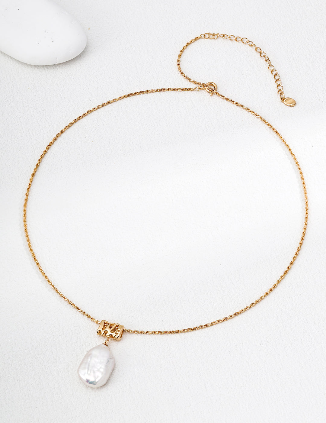 Vintage Rectangular Baroque Pearl Necklace