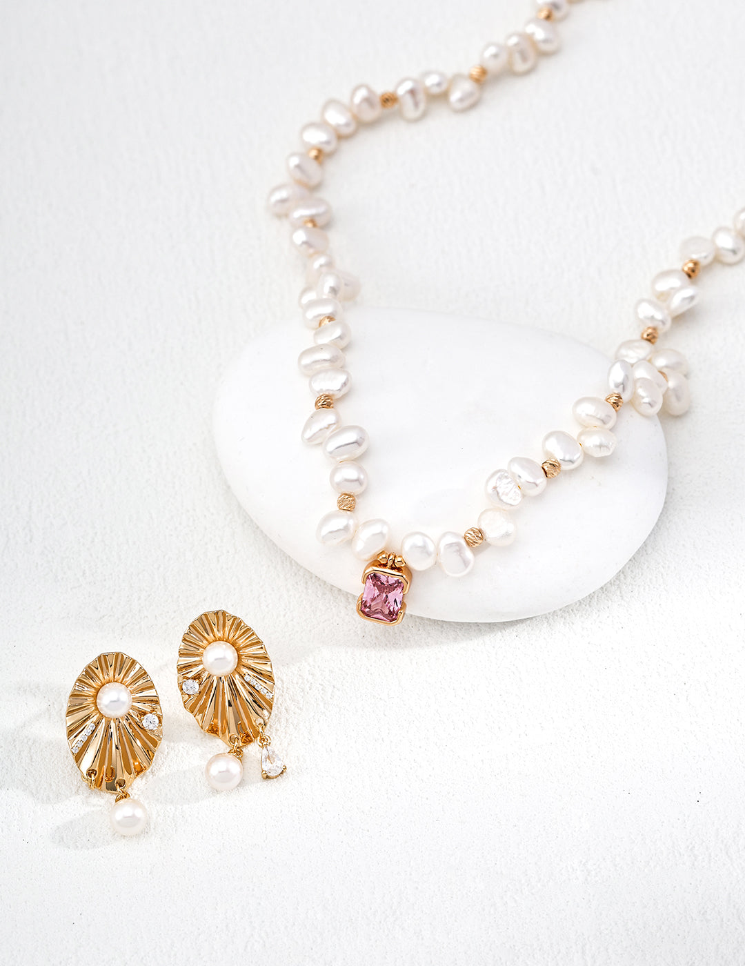 Starlit Wish Pearl & Zircon Earrings