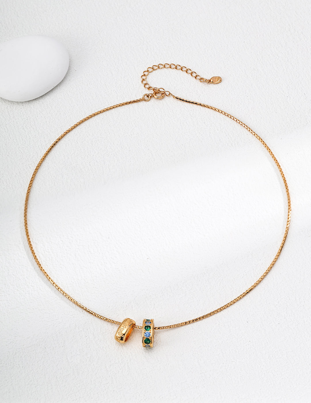 Color Halo Double Ring Necklace