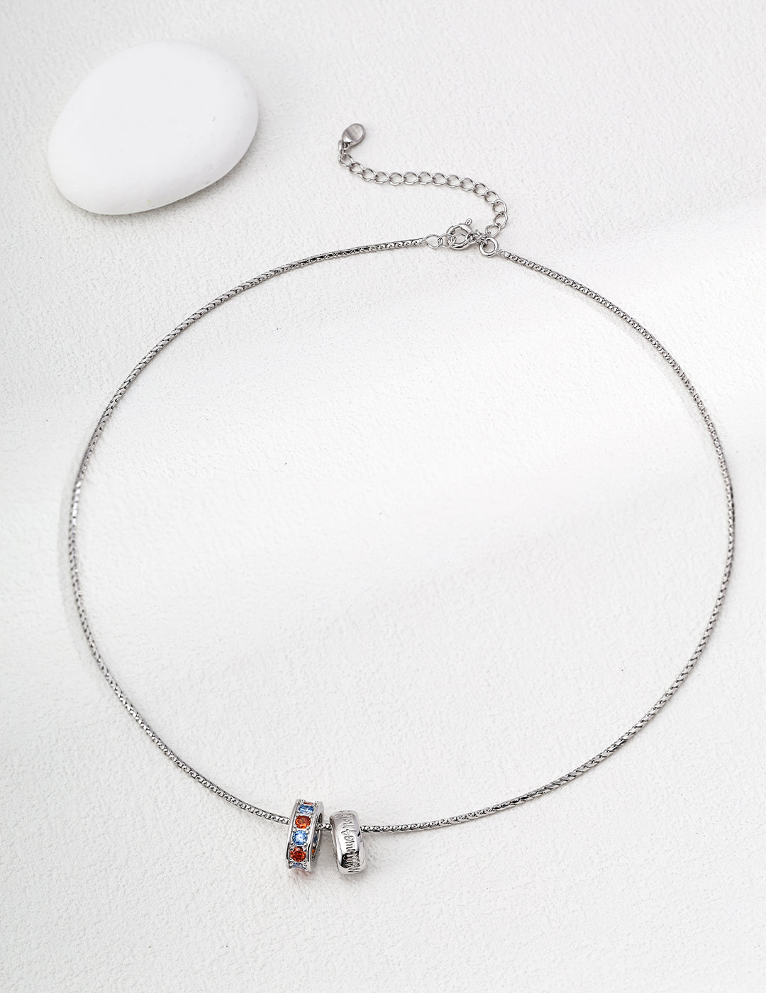 Color Halo Double Ring Necklace