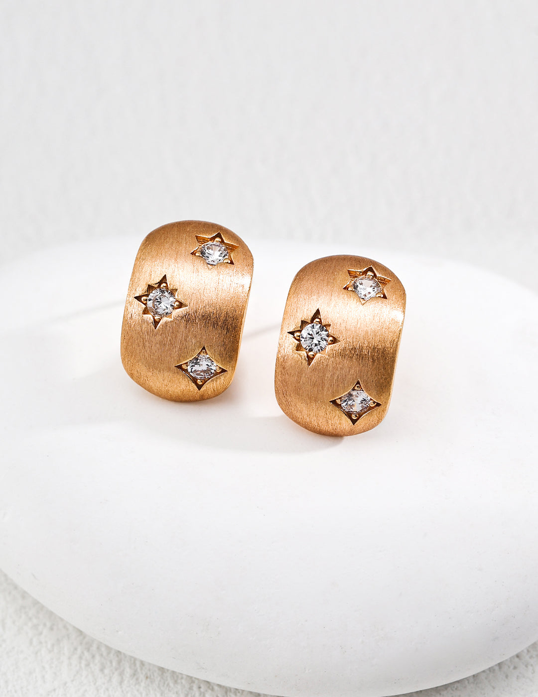 Starlight Brushed Zircon Earrings