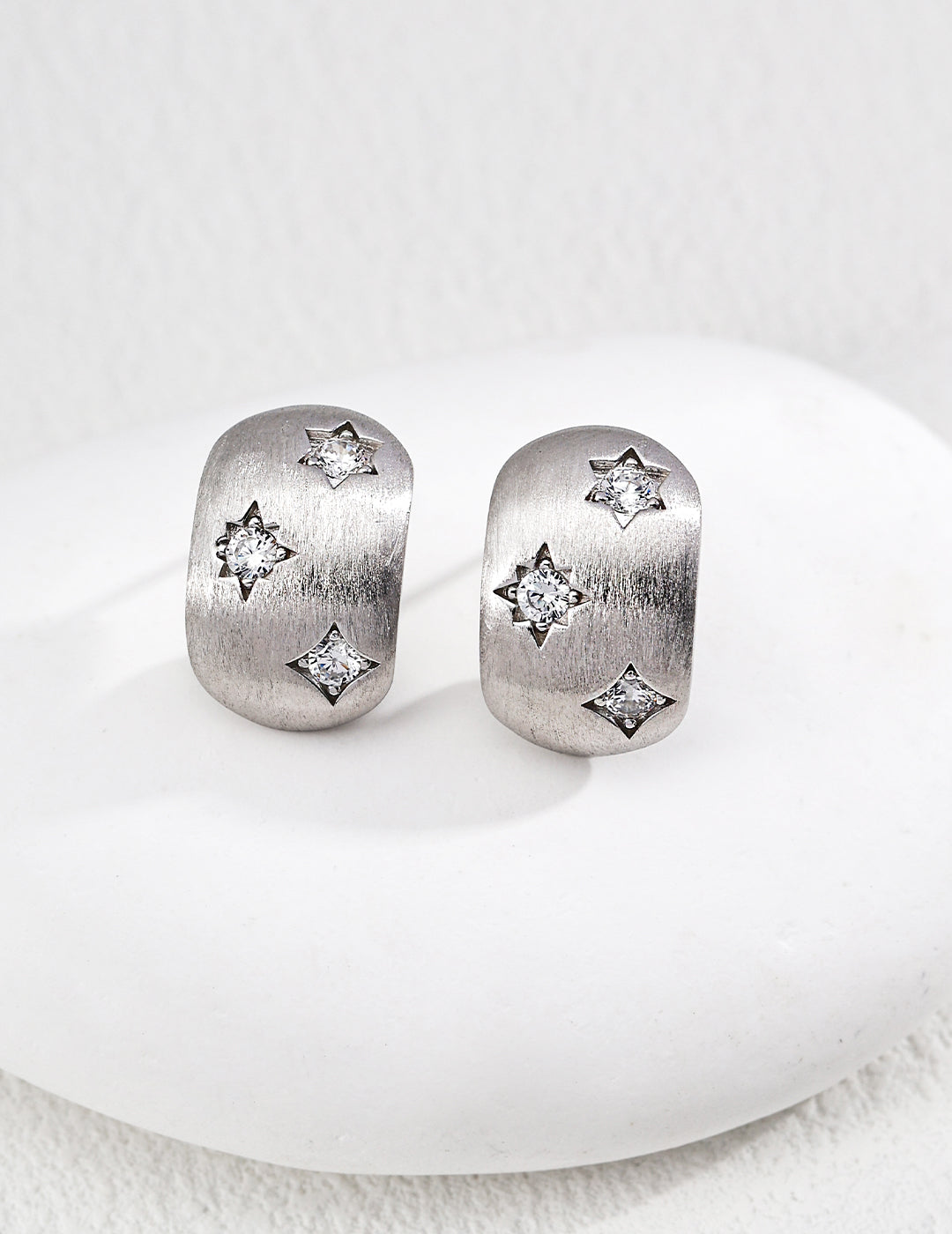 Starlight Brushed Zircon Earrings