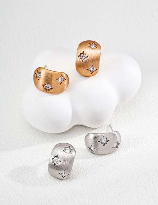 Starlight Brushed Zircon Earrings