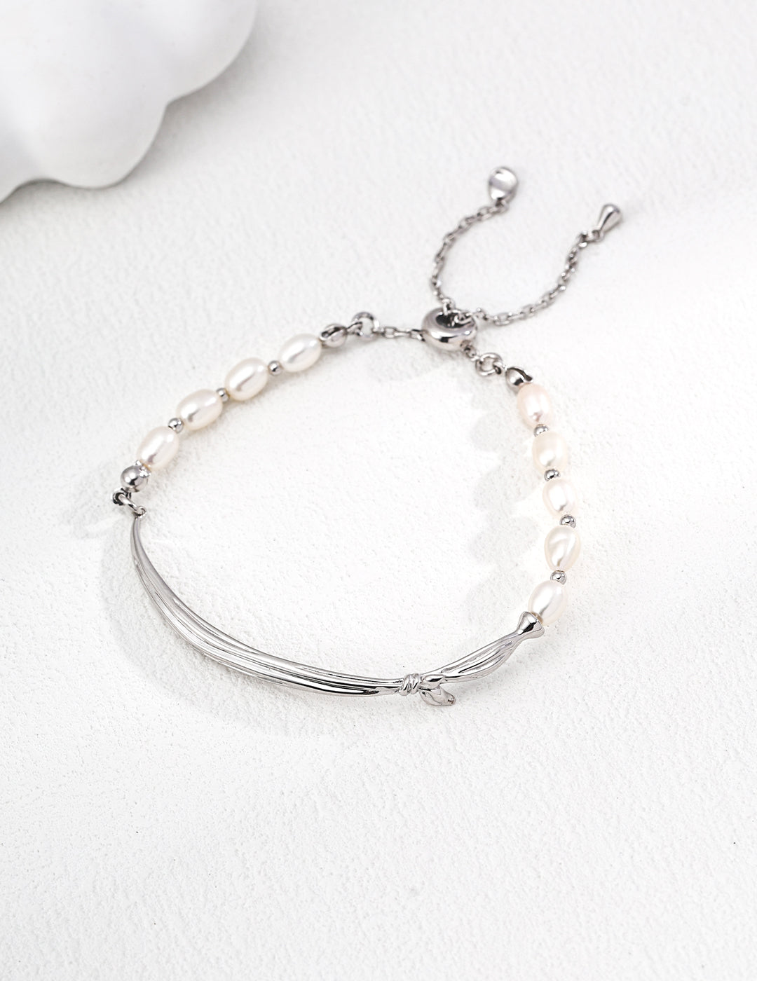 Silk Ribbon Pearl Bracelet