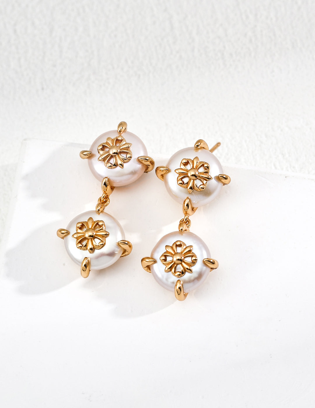 Baroque Gothic Iris Pearl Drop Earrings