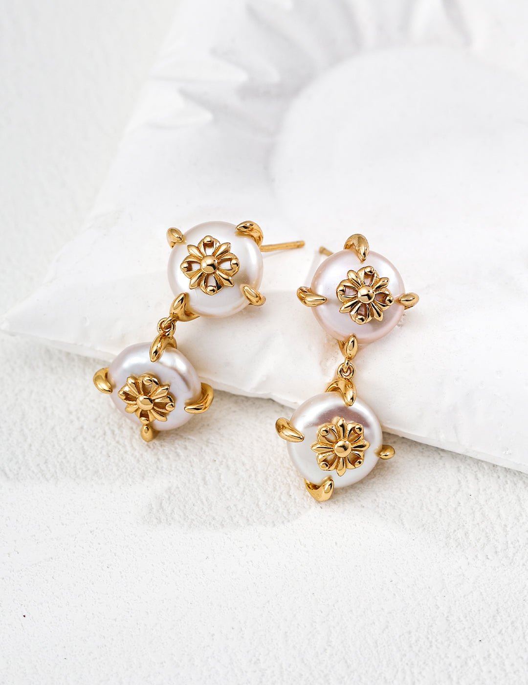 Baroque Gothic Iris Pearl Drop Earrings