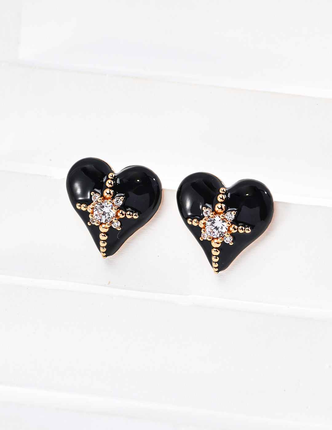 Mystic Glow Heart Stud Earrings