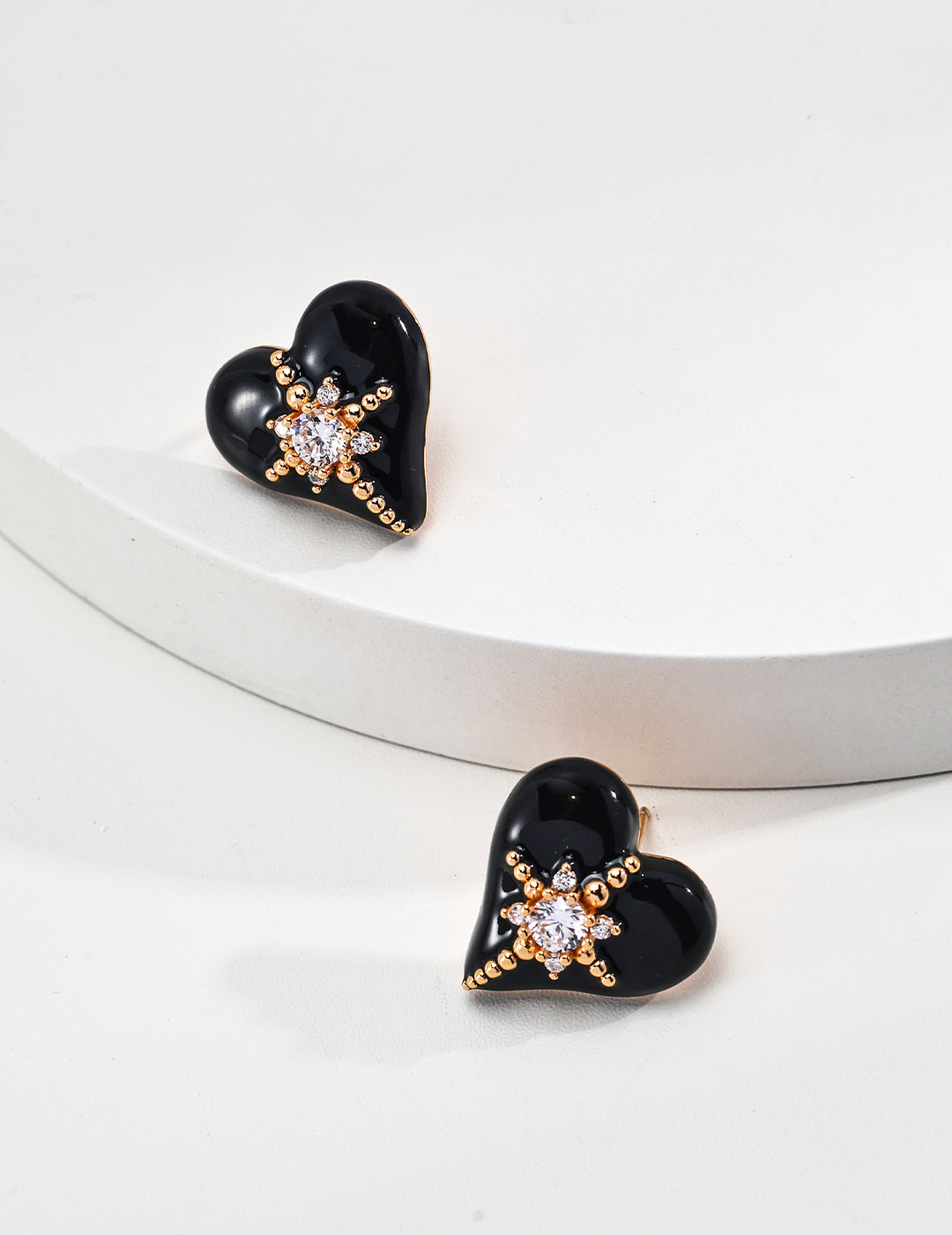 Mystic Glow Heart Stud Earrings