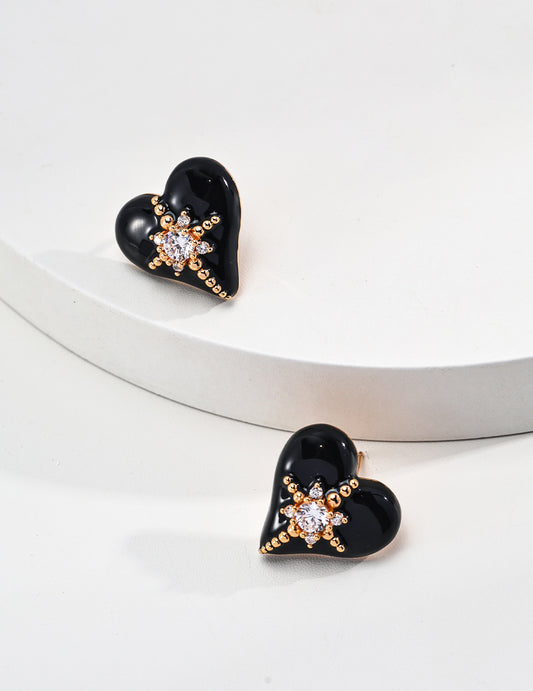 Mystic Glow Heart Stud Earrings