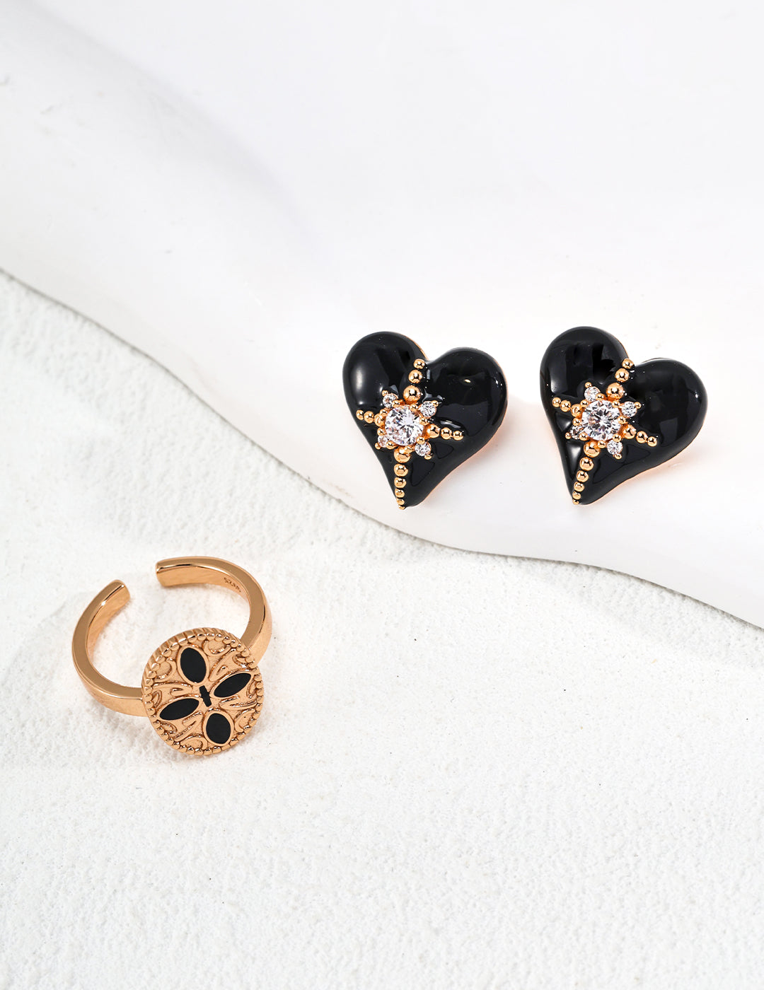 Mystic Glow Heart Stud Earrings