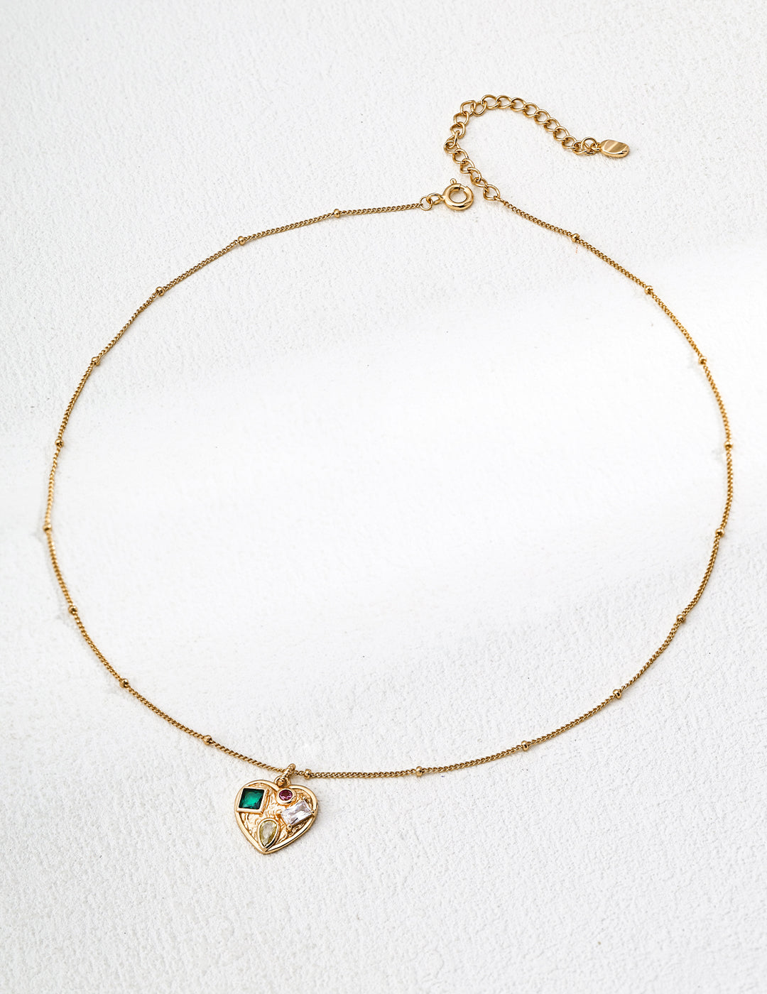 Heart-Shaped Zircon Pendant Necklace
