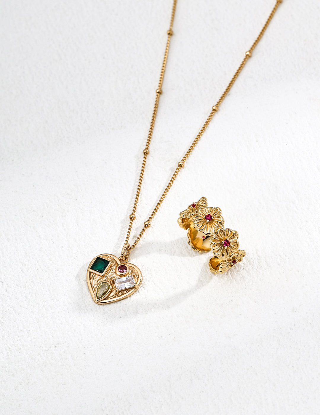 Heart-Shaped Zircon Pendant Necklace