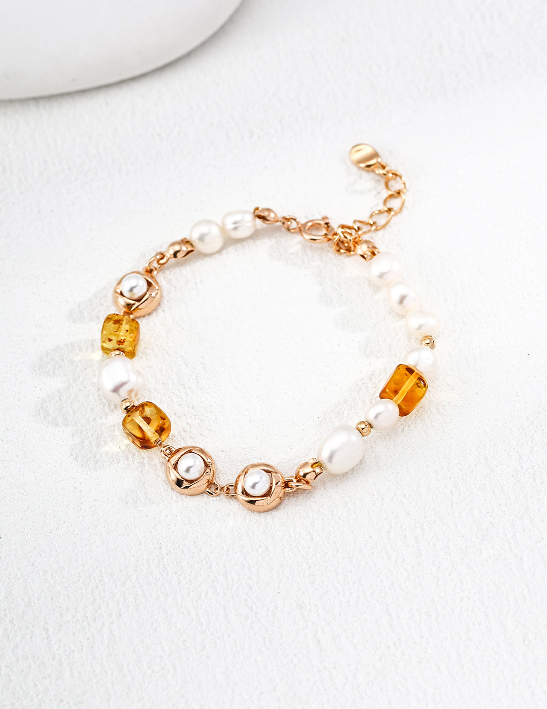 Nature’s Grace Amber & Pearl Bracelet