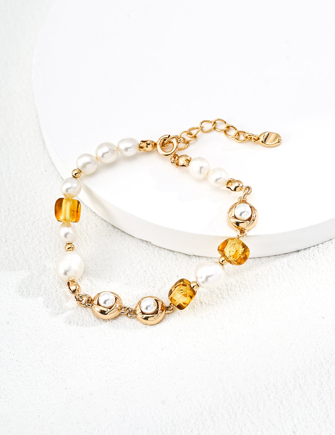Nature’s Grace Amber & Pearl Bracelet