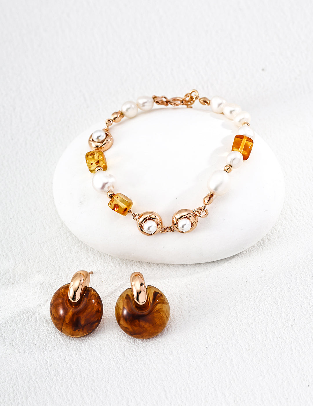 Nature’s Grace Amber & Pearl Bracelet
