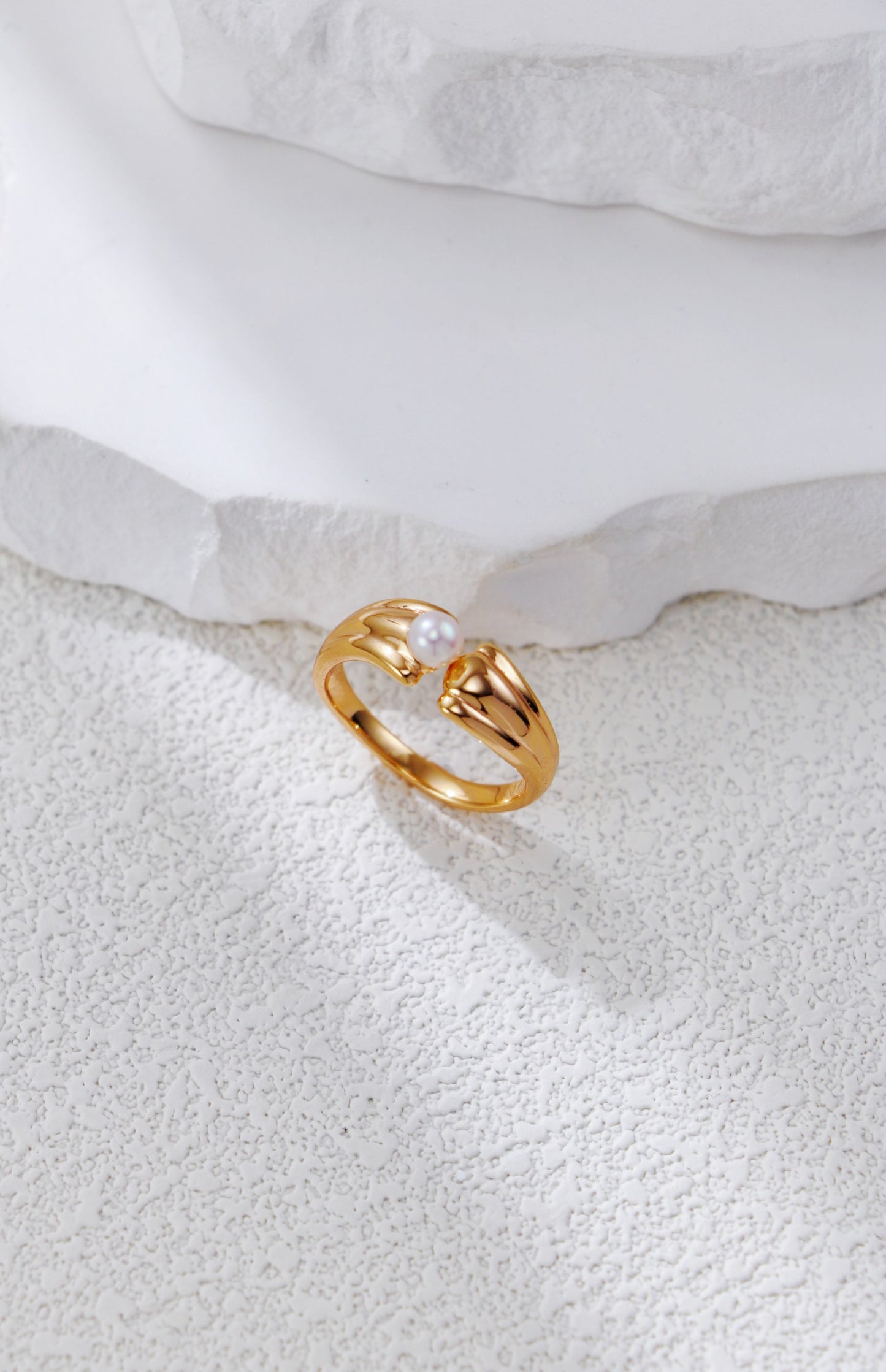Minimalist Pearl Open Ring