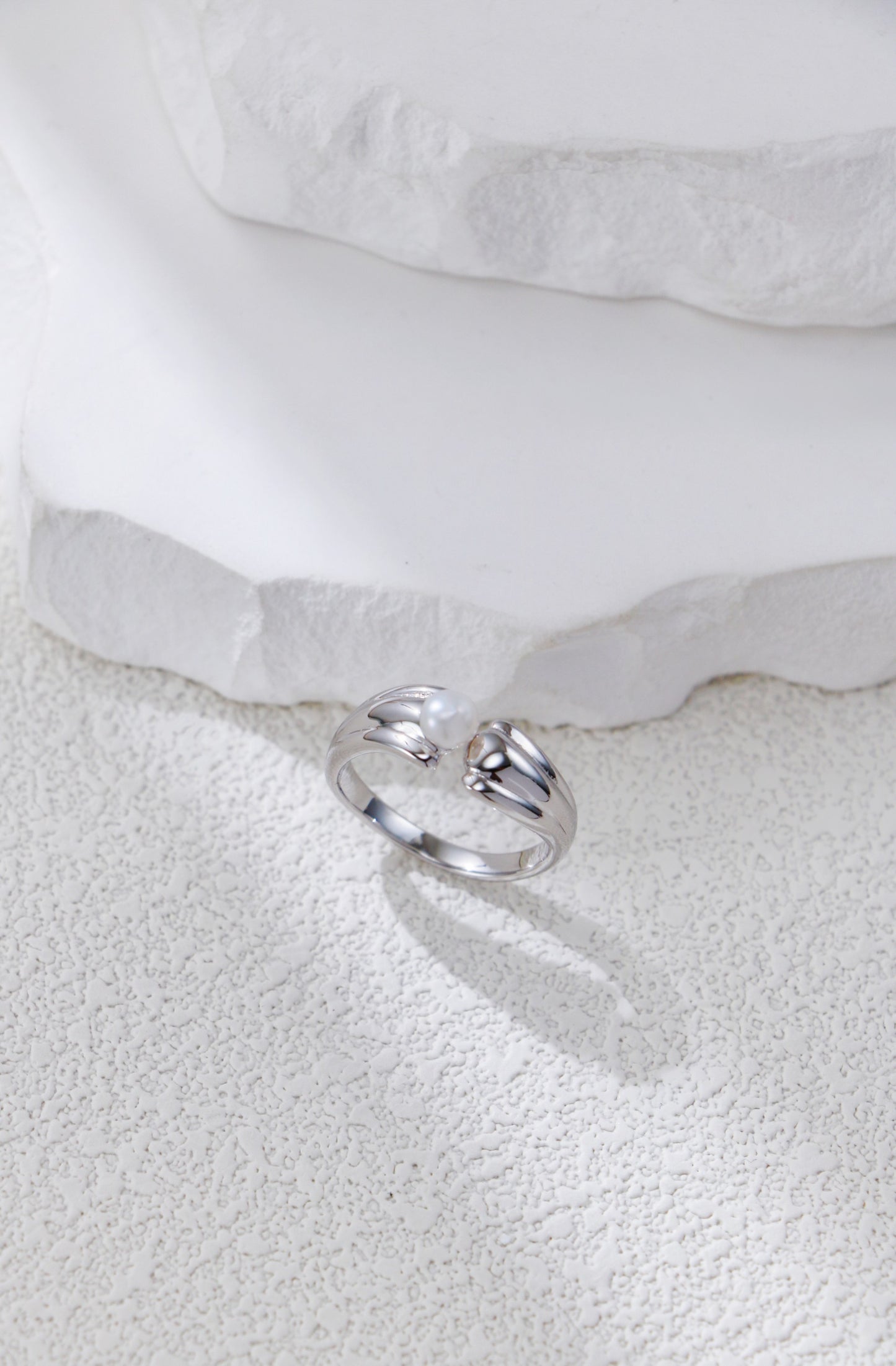 Minimalist Pearl Open Ring