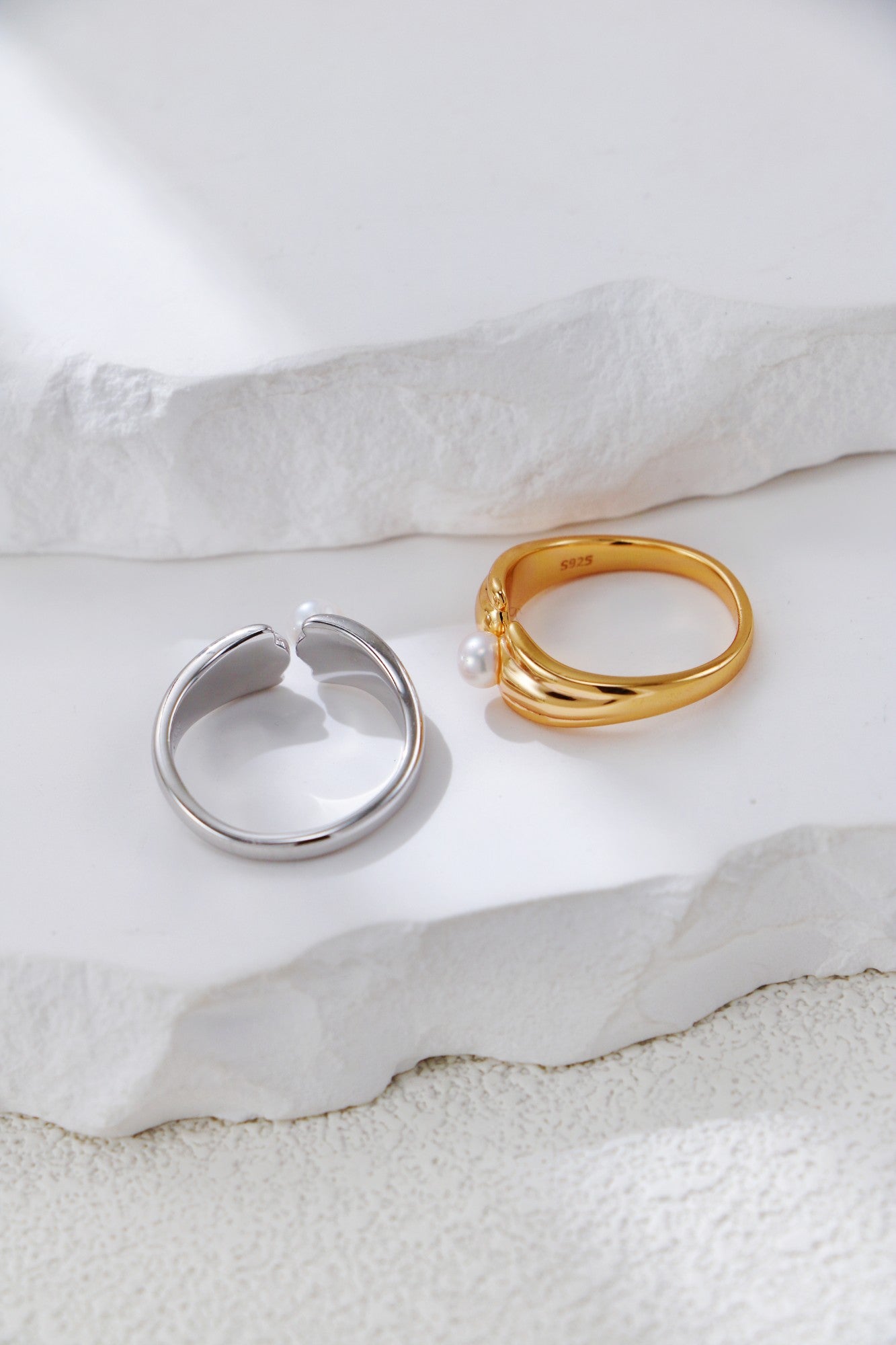 Minimalist Pearl Open Ring
