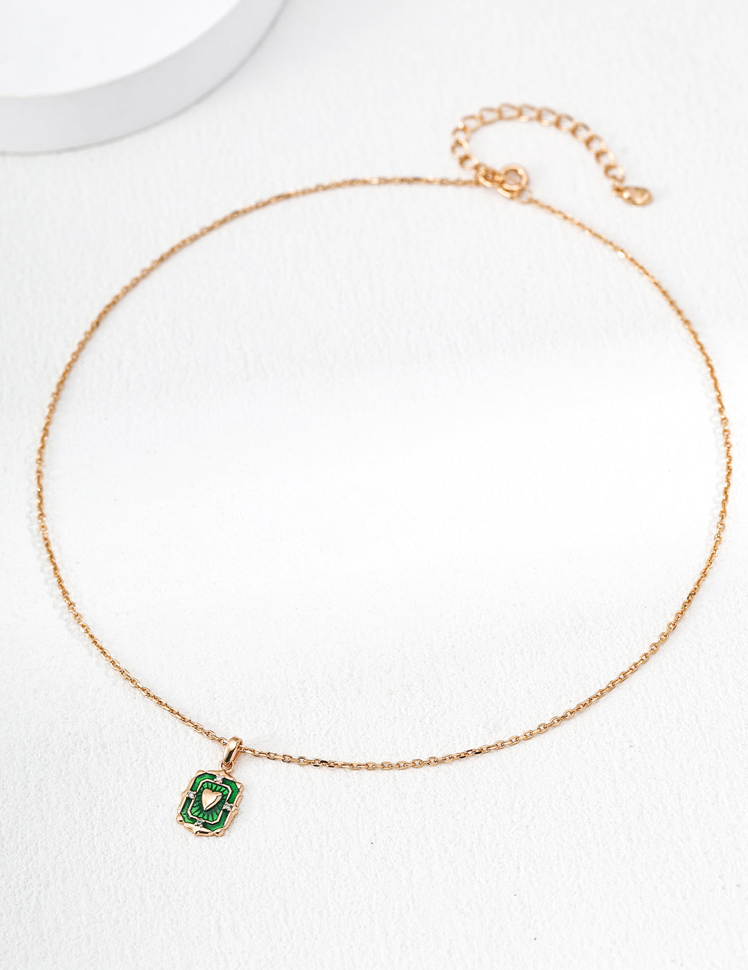 Vintage Enamel Heart Pendant Necklace
