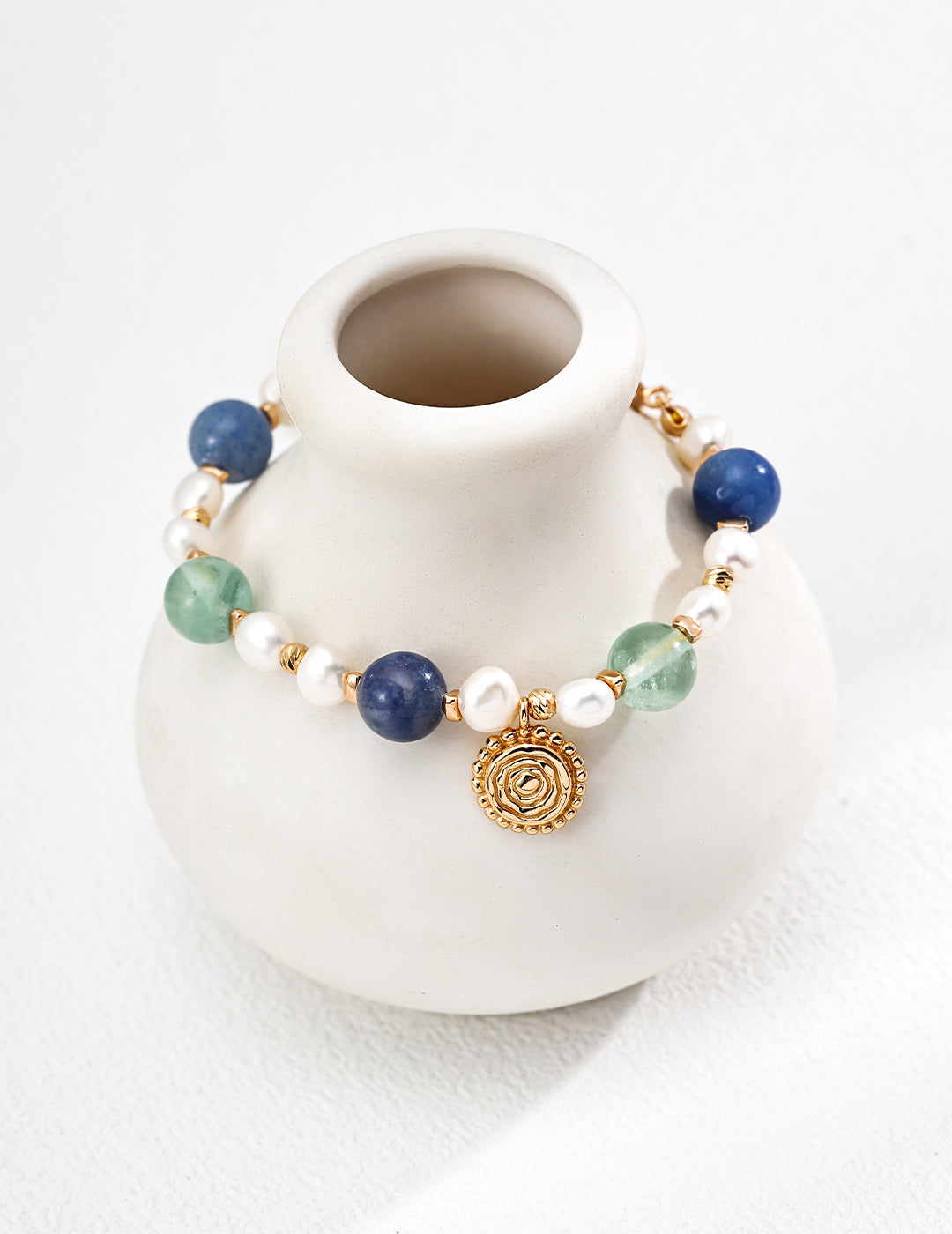 Natural Pearl & Fluorite Bracelet