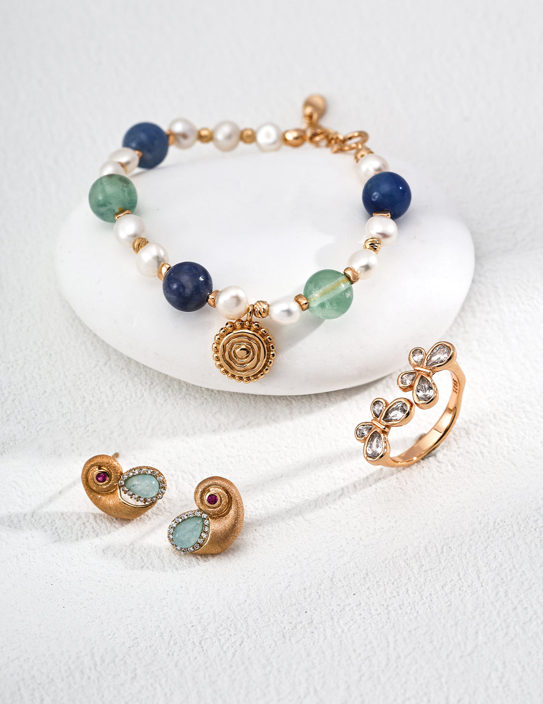 Natural Pearl & Fluorite Bracelet