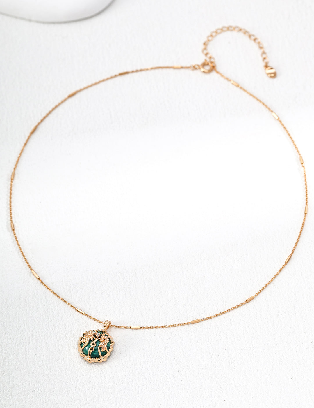 Mythic Winged Victory Arrow Malachite Necklace