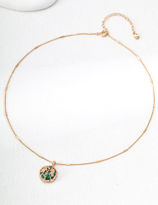 Mythic Winged Victory Arrow Malachite Necklace