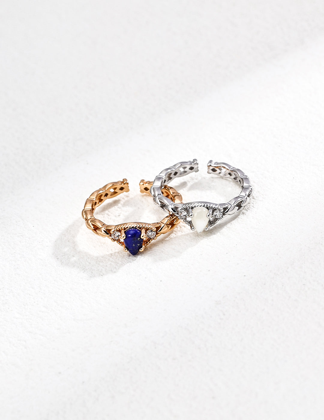 Vintage Zircon Lapis Lazuli / Mother-of-Pearl Ring