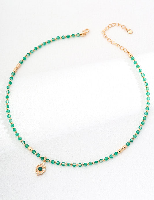 Green Agate Chalcedony Necklace