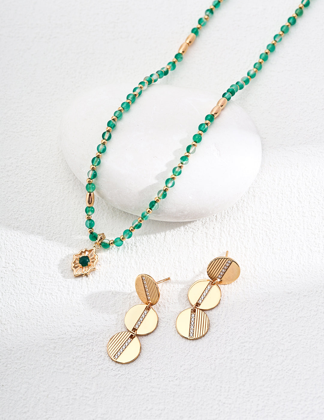 Green Agate Chalcedony Necklace