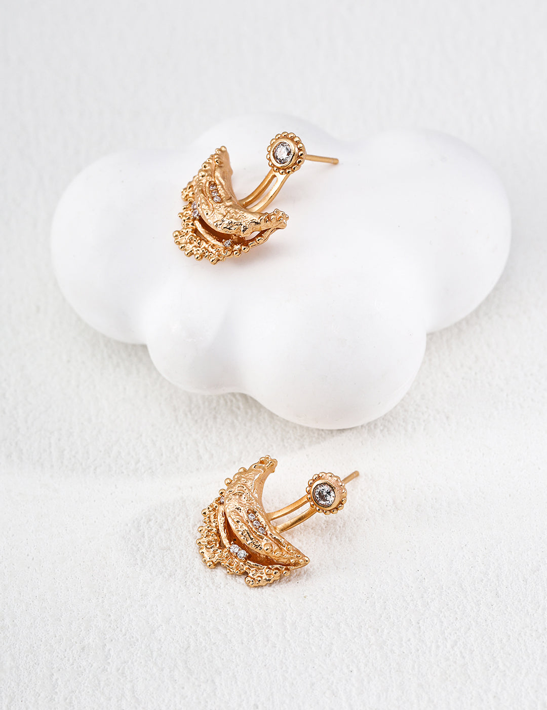 Dual-Style Convertible Crescent Earrings