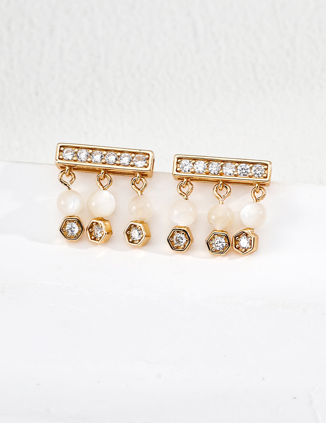 Minimalist Zircon Bar Drop Earrings