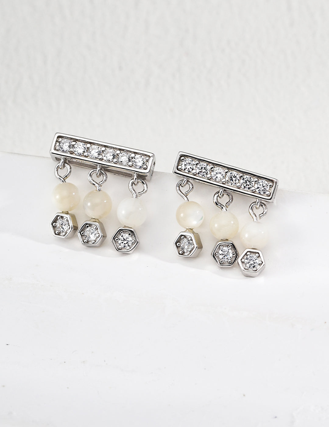 Minimalist Zircon Bar Drop Earrings