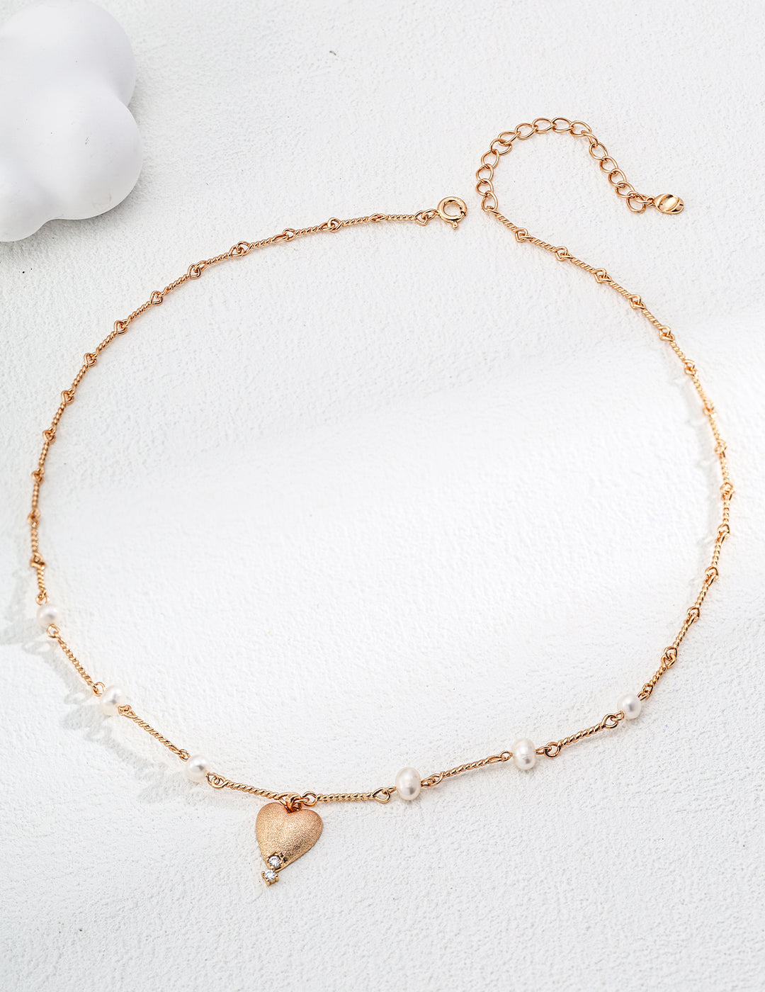Matte Heart Zircon Pendant Necklace