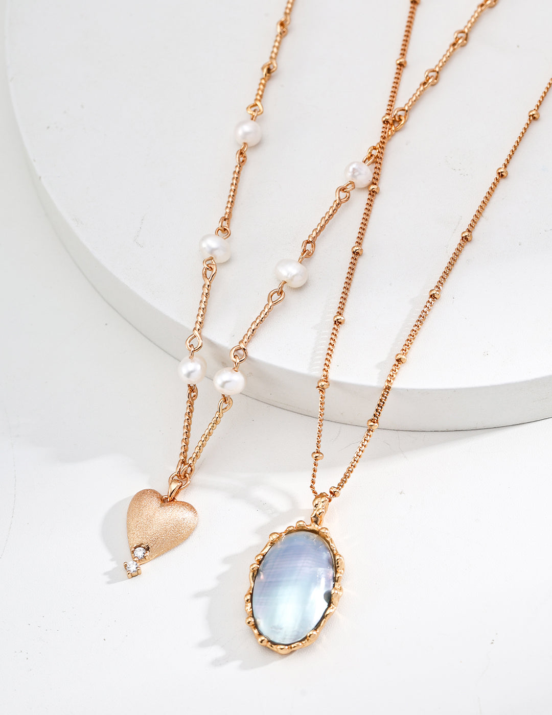 Matte Heart Zircon Pendant Necklace