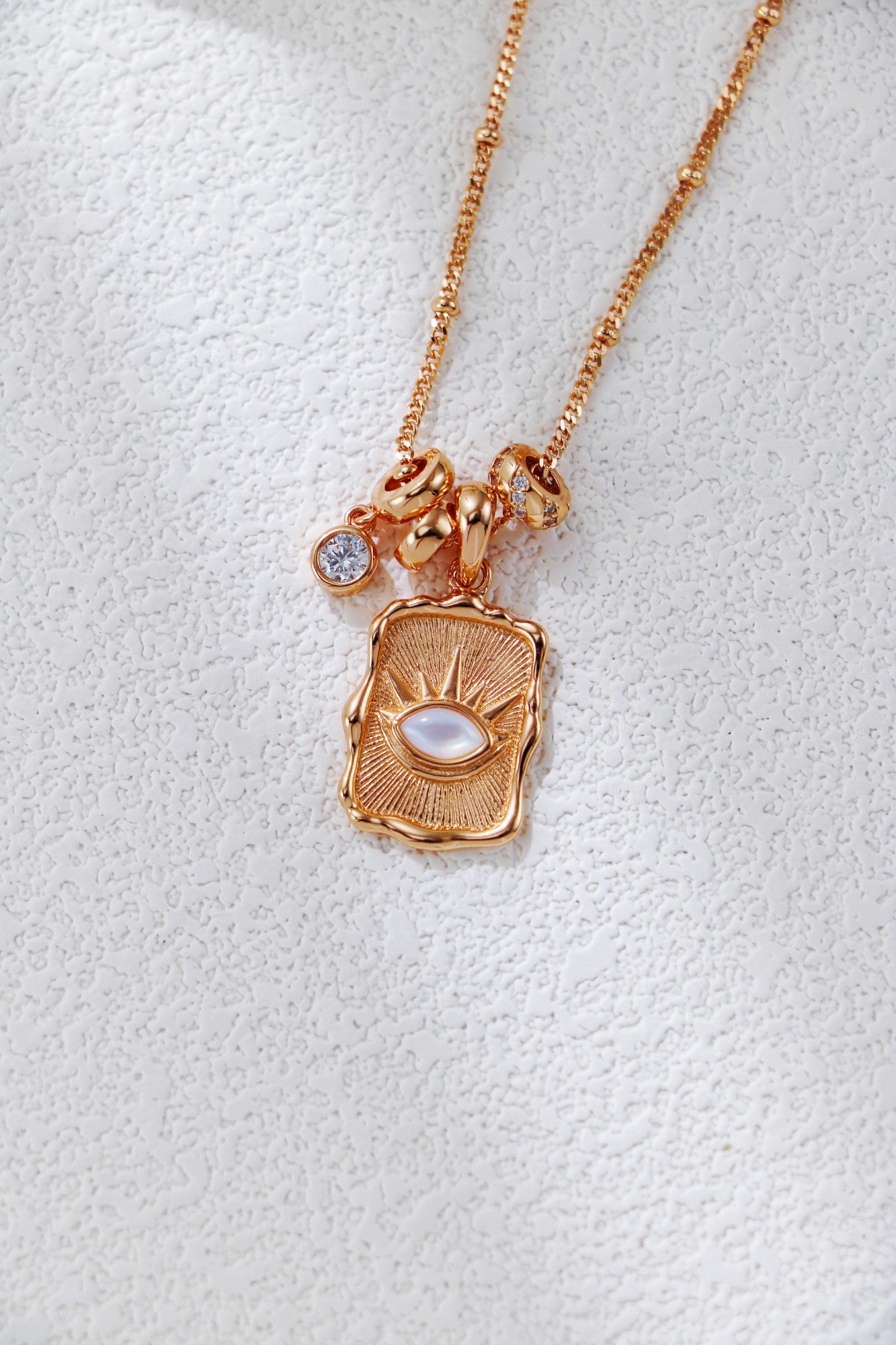 Luminous Eye Mother-of-Pearl Talisman Necklace
