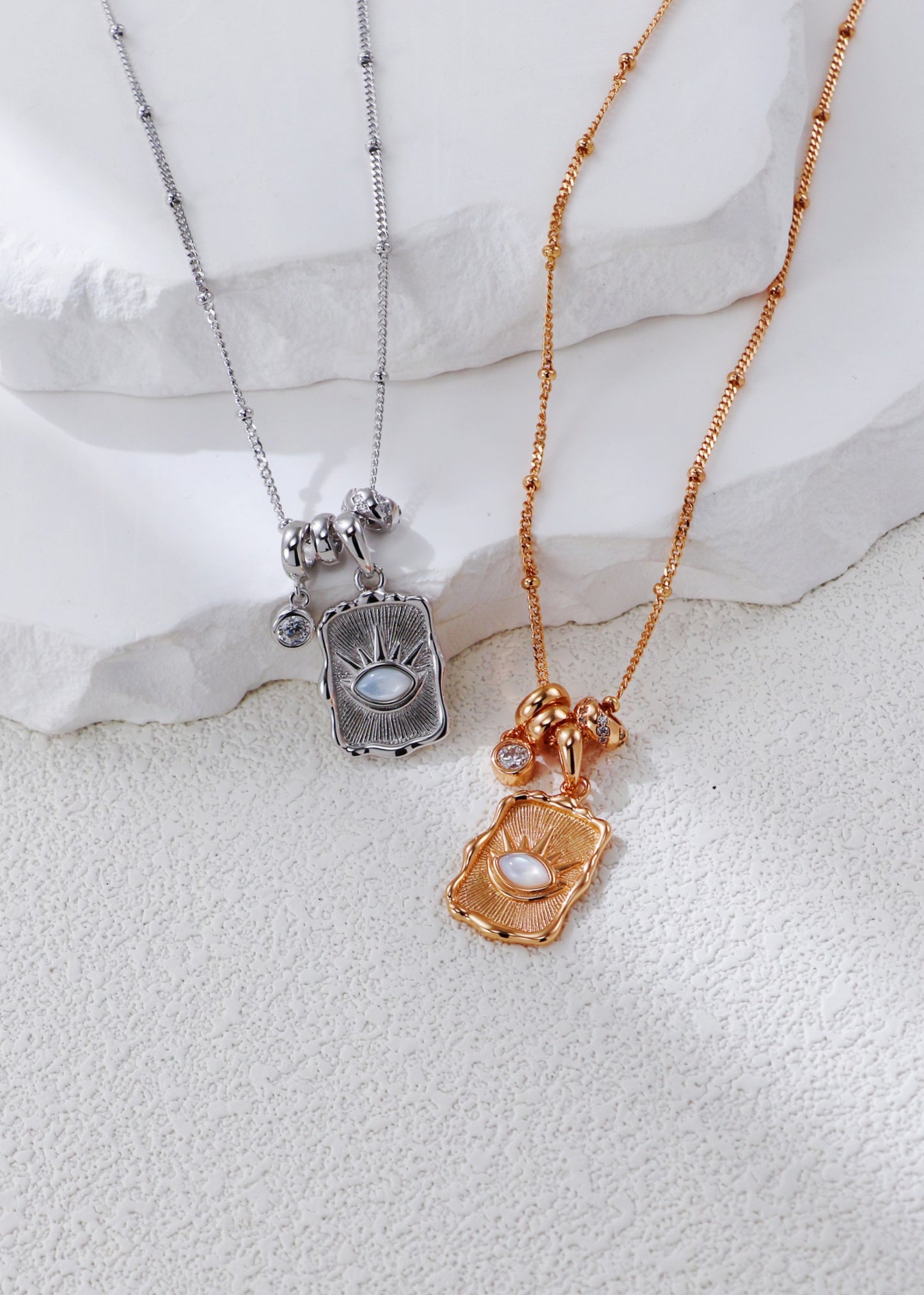 Luminous Eye Mother-of-Pearl Talisman Necklace